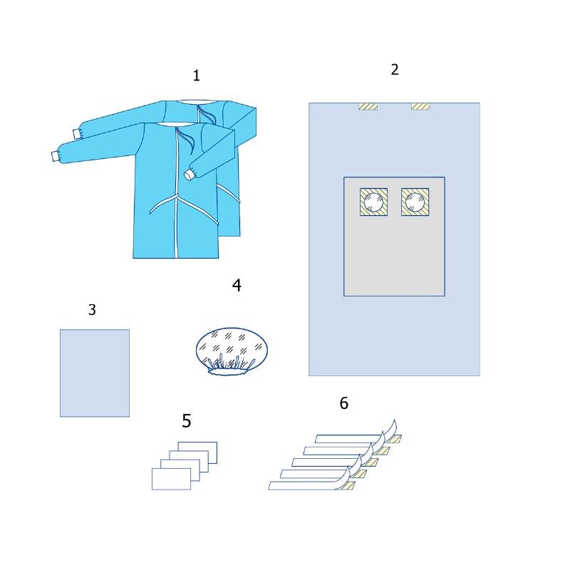 Комплект одягу та покриттів операційних для ангіографії №12 Taipan-Pharm стерильний
